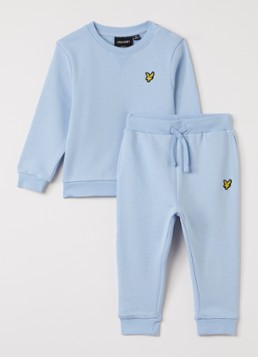 Lyle & Scott Jongens Set van sweater met joggingbroek 2-delig in de kleur Lichtblauw, maat: 12M=80