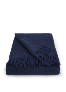 Klippan Gotland plaid van lamswol 130 x 200 cm Donkerblauw