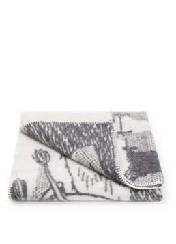 Klippan Jongens Moomin Adventure wiegdeken van lamswol 90 x 130 cm in de kleur Zwart, maat: 90x130