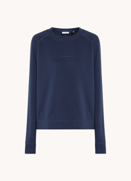 Marc O'Polo Denim Dames Sweater met logo in de kleur Donkerblauw