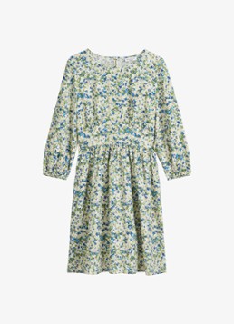 Marc O'Polo Denim Dames Mini jurk met bloemenprint in de kleur Blauw