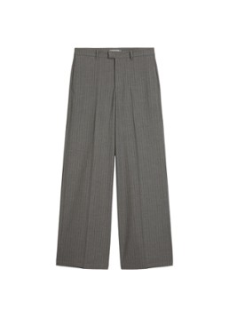 Marc O'Polo Denim Dames High waist wide fit pantalon met krijtstreep in de kleur Medium Grey