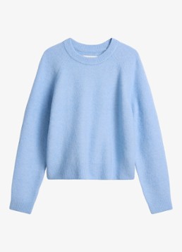 Marc O'Polo Denim Dames Fijngebreide trui in de kleur Lichtblauw