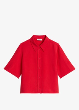 Marc O'Polo Denim Dames Blouse van lyocell in de kleur Rood