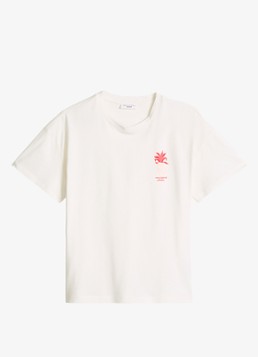 Marc O'Polo Denim Dames T-shirt met logo en ronde hals in de kleur Wit