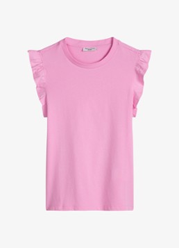 Marc O'Polo Denim Dames Top met vlindermouw in de kleur Pale Bubblegum/8205
