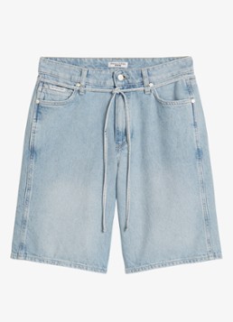 Marc O'Polo Denim Dames Mid waist straight fit korte broek van denim in de kleur Indigo