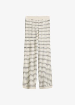 Marc O'Polo Denim Dames Loose fit broek met gevlochten detail in de kleur White-0215 / Wit