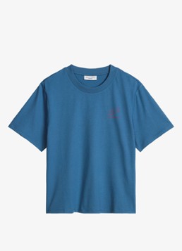Marc O'Polo Denim Dames T-shirt met logo in de kleur Medium Blue 4671-4671 / Blauw