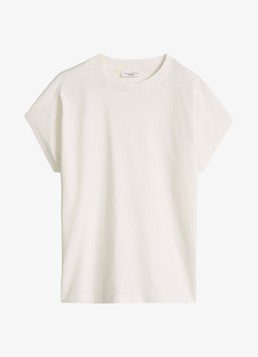 Marc O'Polo Denim Dames T-shirt met ronde hals in de kleur Silky White-1183 / Wit