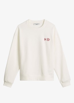 Marc O'Polo Denim Dames Sweater met front- en backprint in de kleur Silky White-1183 / Wit