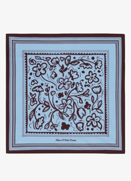 Marc O'Polo Denim Dames Sjaal met bloemenprint in de kleur Lichtblauw