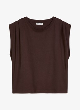 Marc O'Polo Denim Dames Oversized T-shirt met ronde hals in de kleur Burnt Aubergine-6929 / Paars