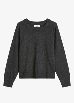 Marc O'Polo Denim Dames Fijngebreide sweater met gemêleerd dessin in de kleur Donkergrijs