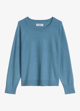 Marc O'Polo Denim Dames Fijngebreide sweater met gemêleerd dessin in de kleur Blauw