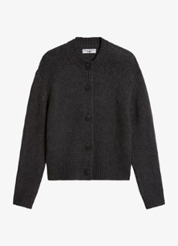 Marc O'Polo Denim Dames Grofgebreid vest met ribstructuur in de kleur Donkergrijs