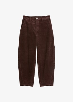 Marc O'Polo Denim Dames Airin high waist wide fit broek van corduroy in de kleur Kastanjebruin