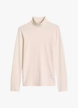 Marc O'Polo Denim Dames Longsleeve met col in de kleur Gebroken wit