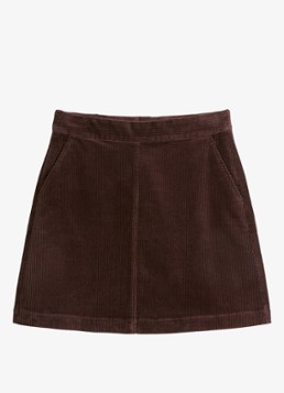 Marc O'Polo Denim Dames Mini a-lijn rok van corduroy in de kleur Hazelnootbruin