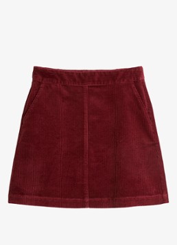 Marc O'Polo Denim Dames Mini a-lijn rok van corduroy in de kleur Kersenrood