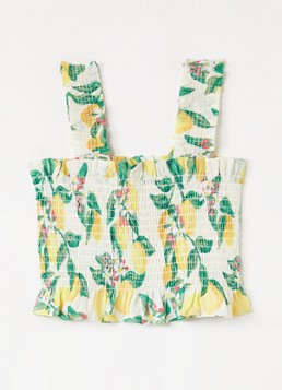 Molo Meisjes Rolfia top met print in de kleur Groen, maat: 110/116