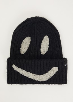 Molo Meisjes Kim muts met print in de kleur Zwart, maat: 5Y-9Y