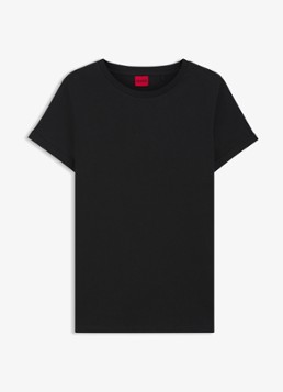 HUGO Dames The Plain Tee T-shirt met ronde hals in de kleur Zwart