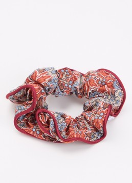 Bon Dep Meisjes Scrunchie met bloemenprint in de kleur Rood, maat: 90