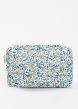 Bon Dep Make-up tas met bloemenprint Blauw - Deal