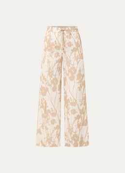 Rosner Studio Dames High waist loose fit broek met print in de kleur Zand