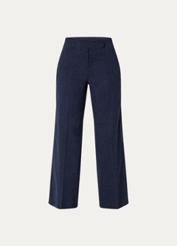 Rosner Studio Dames Mid waist straight fit pantalon in linnenblend in de kleur Donkerblauw