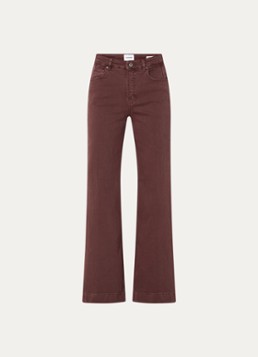 Rosner Studio Dames Audrey high waist wide leg jeans met medium wassing in de kleur Donkerrood