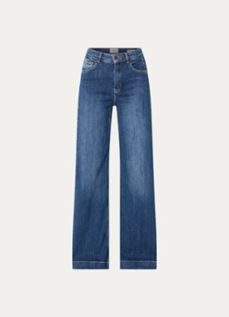Rosner Studio Dames Audrey high waist wide leg jeans met medium wassing in de kleur Indigo