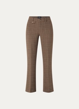Rosner Studio Dames Audrey high waist bootcut fit pantalon met ruitdessin in de kleur Bruin