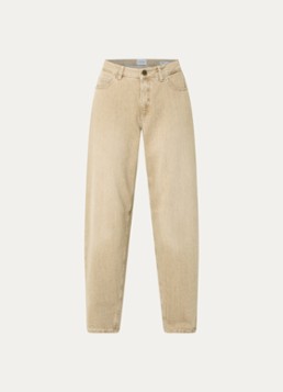 Rosner Studio Dames Mara high waist tapered fit jeans met gekleurde wassing in de kleur Beige