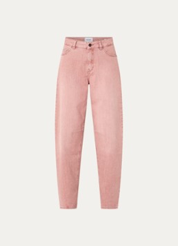 Rosner Studio Dames Mara high waist tapered fit jeans met gekleurde wassing in de kleur Oudroze