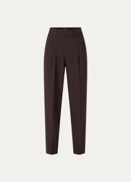 Rosner Studio Dames High waist slim fit pantalon met steekzakken in de kleur Donkerbruin