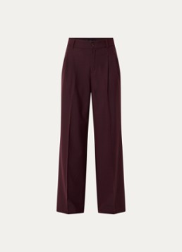 Rosner Studio Dames Mara high waist loose fit pantalon met gemêleerd dessin in de kleur Aubergine