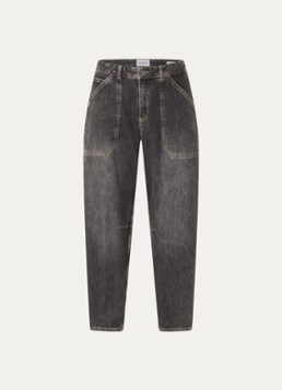 Rosner Studio Dames Mara high waist cropped tapered jeans met medium wassing in de kleur Middengrijs
