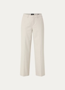 Rosner Studio Dames Mara mid waist straight fit pantalon met gemêleerd dessin in de kleur Creme