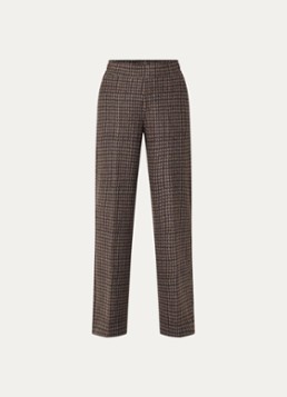 Rosner Studio Dames Mara high waist tapered fit pantalon met pied-de-poule dessin in de kleur Aubergine