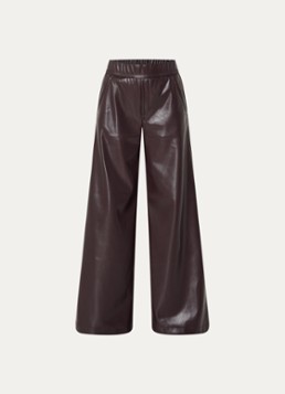 Rosner Studio Dames High waist wide fit pantalon van imitatieleer in de kleur Aubergine