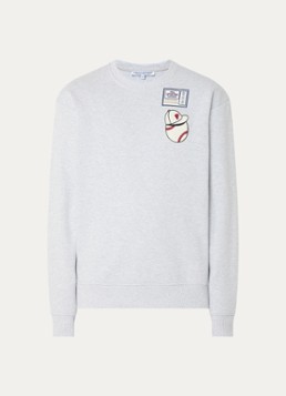 PAL Sporting Goods Heren At Bat sweater met borduring in de kleur Lichtgrijs, maat: S