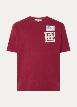 PAL Sporting Goods Heren Dasha T-shirt met logo- en backprint in de kleur Donkerrood, maat: L