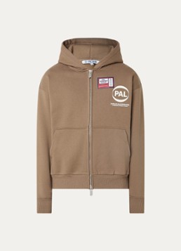 PAL Sporting Goods Heren Pre game sweatvest met capuchon en logo in de kleur Donkerbeige, maat: L