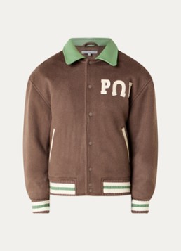 PAL Sporting Goods Heren Ranch gewatteerd baseball jack van wol met details van leer in de kleur Mahoniebruin, maat: XL