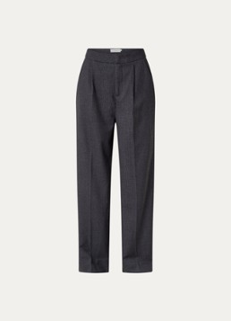 Copenhagen Muse Dames Tailor high waist straight fit pantalon met stretch in de kleur Donkergrijs, maat: XL