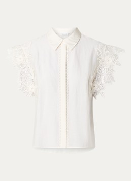 Copenhagen Muse Dames Molly blouse met V-hals in de kleur Gebroken wit, maat: XL