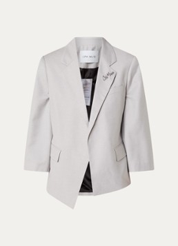 Copenhagen Muse Dames Tenna blazer met schoudervulling en klepzakken in de kleur Lichtgrijs, maat: S