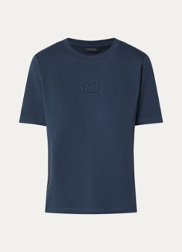 Copenhagen Muse Dames CMMuse T-shirt met logoborduring in de kleur Indigo, maat: XL